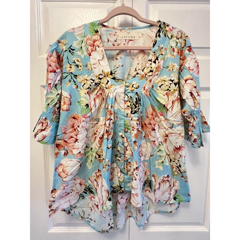 HOUSE OF LACUNA womens size xs NEW Multicolored Floral Blouse‎